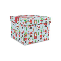 Santa and Presents Gift Box with Lid - Canvas Wrapped - Small (Personalized)