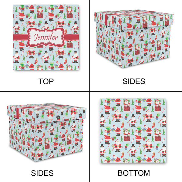 Santa and Presents Gift Boxes with Lid - Canvas Wrapped - X-Large - Approval