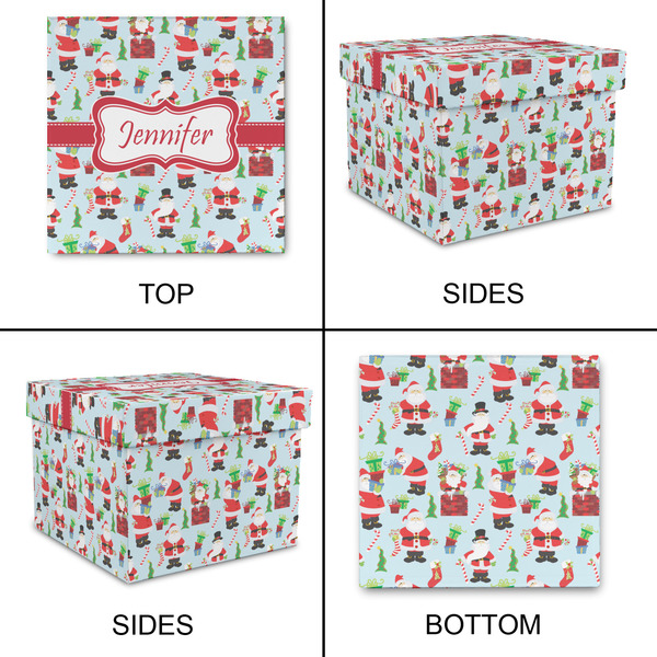 Santa and Presents Gift Boxes with Lid - Canvas Wrapped - XX-Large - Approval