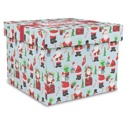 Santa and Presents Gift Box with Lid - Canvas Wrapped - XX-Large (Personalized)