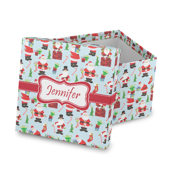 Custom Santa and Presents Gift Box with Lid - Canvas Wrapped (Personalized)