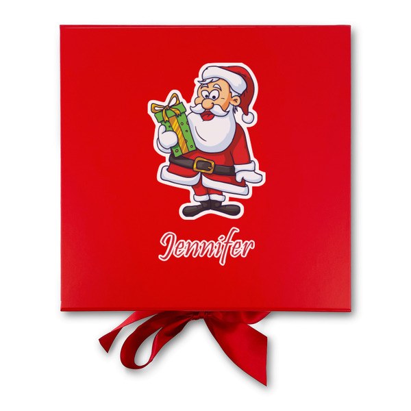 Santa and Presents Gift Boxes with Magnetic Lid - Red - Approval