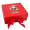 Santa and Presents Gift Boxes with Magnetic Lid - Red - Front