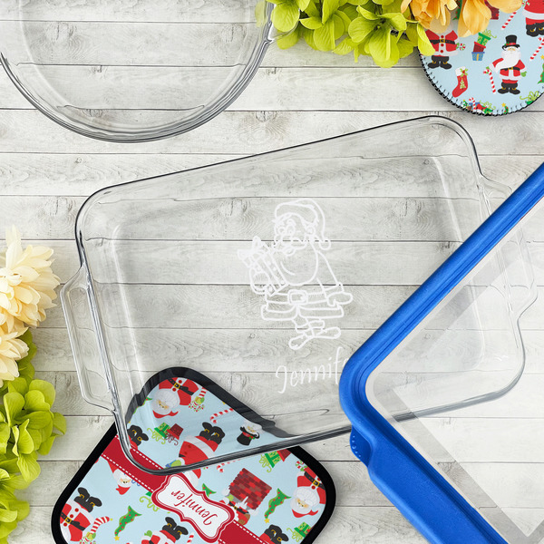 Santa and Presents Glass Baking Dish - LIFESTYLE (13x9)