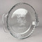 Santa and Presents Glass Pie Dish - FRONT