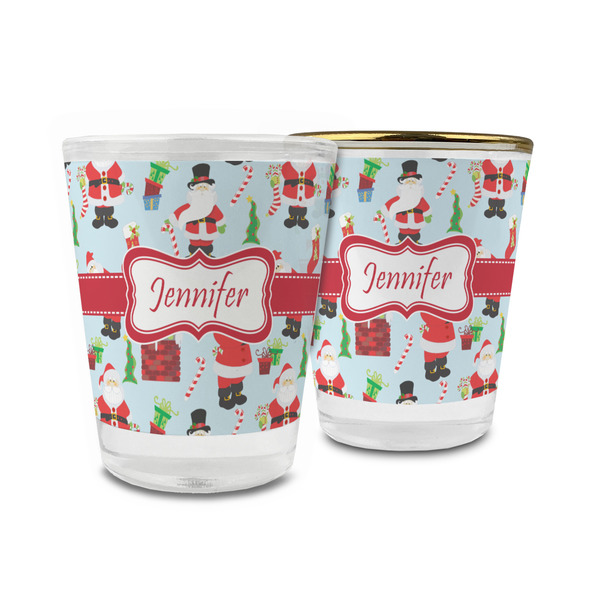 Custom Santa and Presents Glass Shot Glass - 1.5 oz (Personalized)