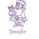 Santa and Presents Glitter Sticker Decal - Custom Sized (Personalized)