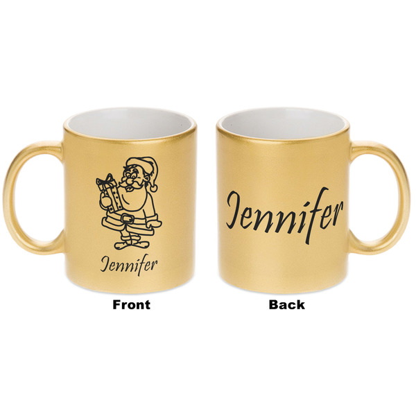 Santa and Presents Gold Mug - Apvl