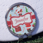 Santa and Presents Golf Ball Marker - Hat Clip