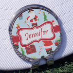 Santa and Presents Golf Ball Marker - Hat Clip