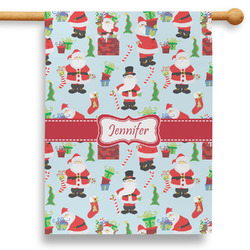 Santa and Presents 28" House Flag - Single Sided (Personalized)