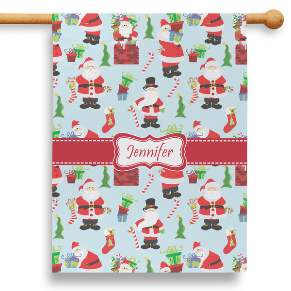 Custom Santa and Presents 28" House Flag (Personalized)