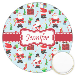 Santa and Presents Printed Cookie Topper - 3.25" (Personalized)