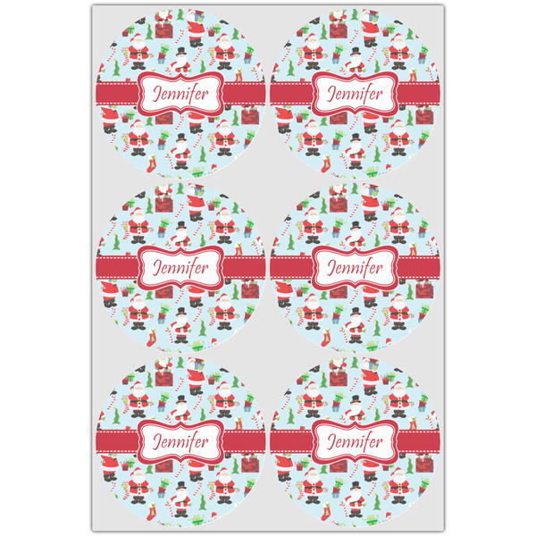 Santa and Presents Icing Circle - Large - Set of 6