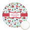 Santa and Presents Printed Cookie Topper - Round (Personalized)