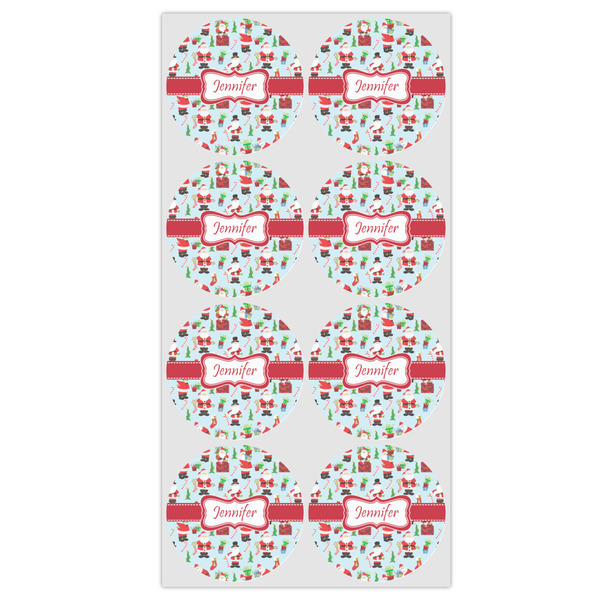 Santa and Presents Icing Circle - Medium - Set of 8