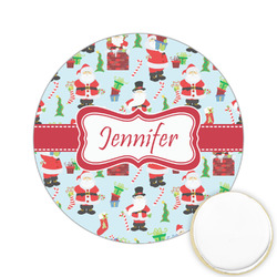 Santa and Presents Printed Cookie Topper - 2.15" (Personalized)