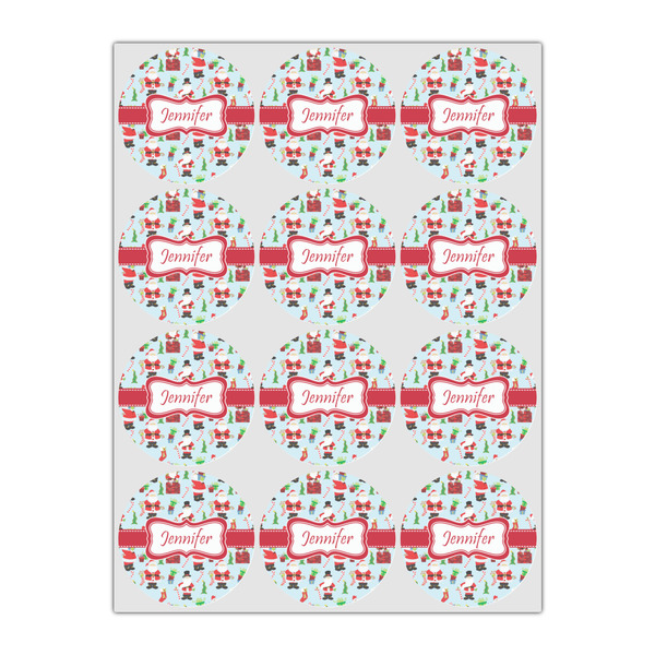 Santa and Presents Icing Circle - Small - Set of 12