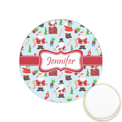 Santa and Presents Printed Cookie Topper - 1.25" (Personalized)