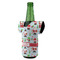 Santa and Presents Jersey Bottle Cooler - ANGLE (on bottle)