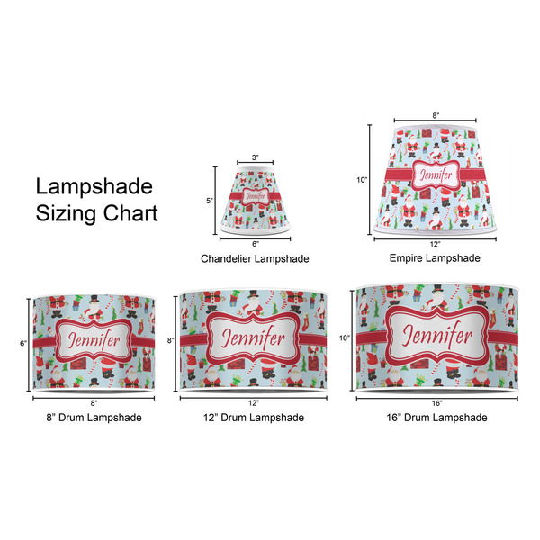 Santa and Presents Lampshade Sizing Chart