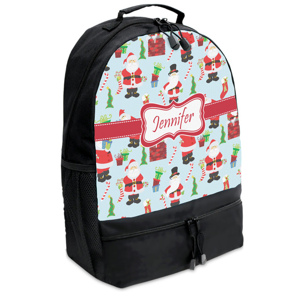 Custom Santa and Presents Backpacks - Black (Personalized)