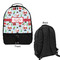 Santa and Presents Large Backpack - Black - Front & Back View