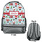 Santa and Presents Large Backpack - Gray - Front & Back View