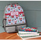 Santa and Presents Large Backpack - Gray - On Desk