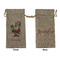 Santa and Presents Large Burlap Gift Bags - Front & Back