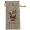 Santa and Presents Large Burlap Gift Bags - Front