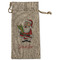 Santa and Presents Large Burlap Gift Bag - Front (Personalized)