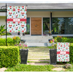 Santa and Presents Large Garden Flag - Double Sided (Personalized)