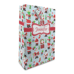 Santa and Presents Large Gift Bag (Personalized)