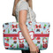 Santa and Presents Large Rope Tote Bag - In Context View