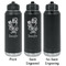 Santa and Presents Laser Engraved Water Bottles - 2 Styles - Front & Back View
