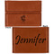 Santa and Presents Leather Business Card Holder - Front Back