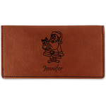 Santa and Presents Leatherette Checkbook Holder (Personalized)