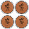 Santa and Presents Leather Coaster Set of 4