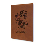 Santa and Presents Leather Sketchbook - Small - Single Sided (Personalized)