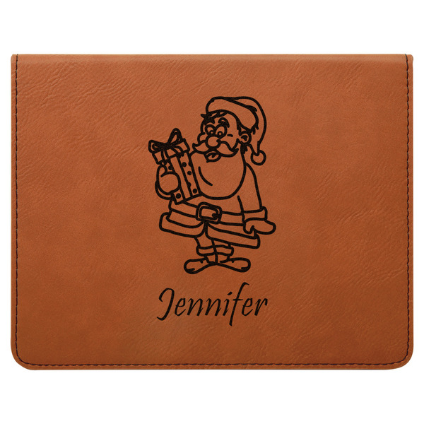 Santa and Presents Leatherette 4-Piece Wine Tool Set Flat