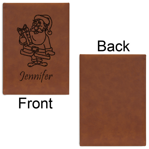 Santa and Presents Leatherette Journal - Large - Single Sided - Front & Back View