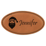 Santa and Presents Leatherette Oval Name Badge with Magnet (Personalized)
