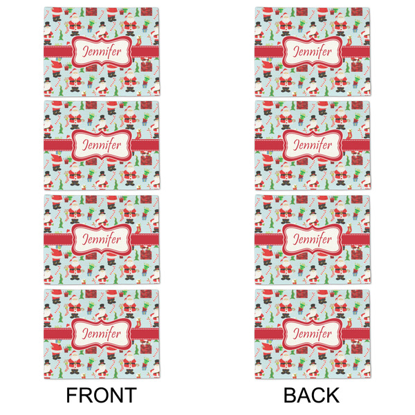Santa and Presents Linen Placemat - APPROVAL Set of 4 (double sided)