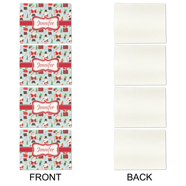 Santa and Presents Linen Placemat - APPROVAL Set of 4 (single sided)