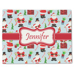 Santa and Presents Single-Sided Linen Placemat - Single w/ Name or Text