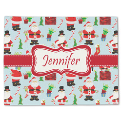 Santa and Presents Single-Sided Linen Placemat - Single w/ Name or Text