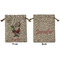 Santa and Presents Medium Burlap Gift Bag - Front & Back (Personalized)