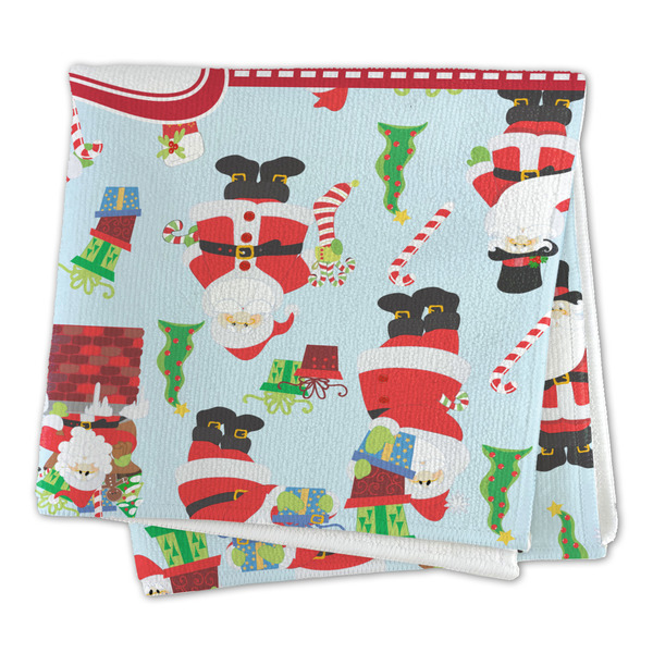 Santa and Presents Microfiber Dish Rag - FOLDED (square)