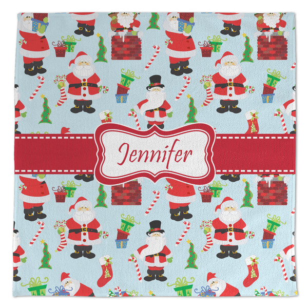 Custom Santa and Presents Microfiber Dish Towel (Personalized)